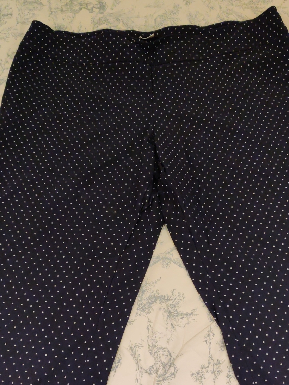 Women's Navy Polka Dot Capri's